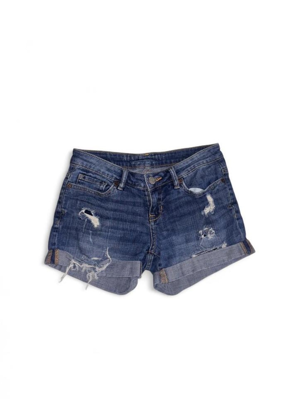 Aéropostale Distressed Cuffed Denim Midi Shorts